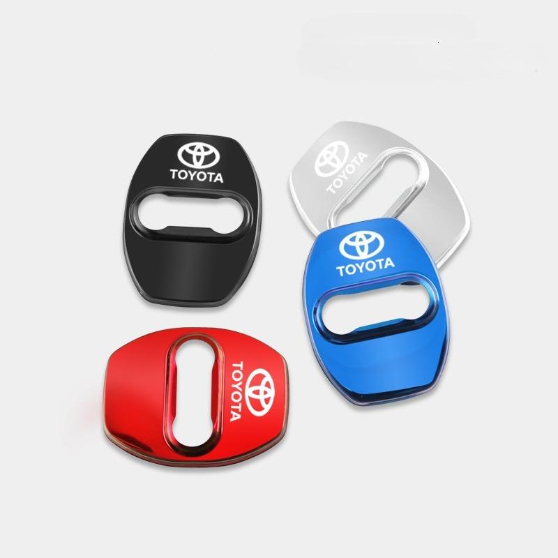 MSH3  4Pcs Car Door Lock Cover Anti Scratch Protective Buckle Caps for Toyota Yaris Hilux Prius Auris Corolla Camry RAV4 Accessories