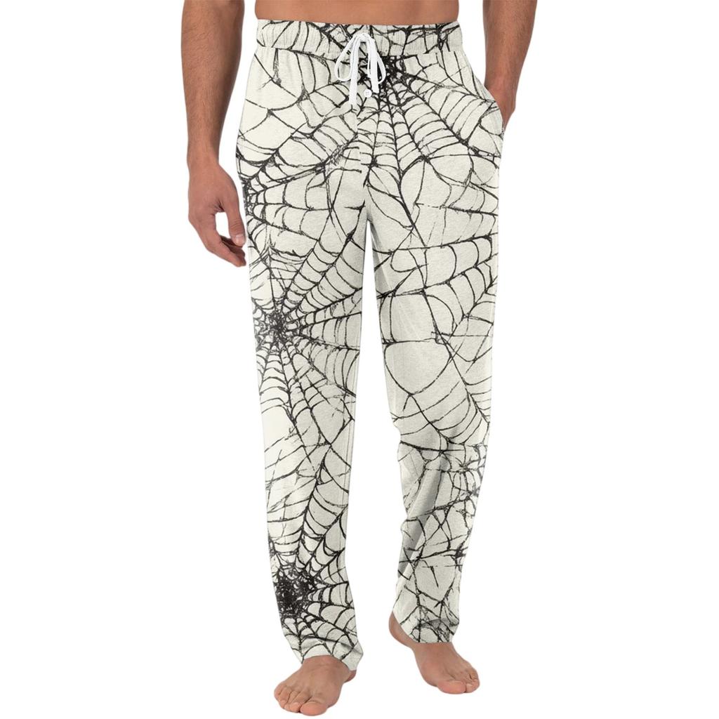 Ανδρικό Πλεκτό Παντελόνι Casual με Τσέπη και Χαλοουίν Πρίιτ Παντελόνι Πιτζάμας