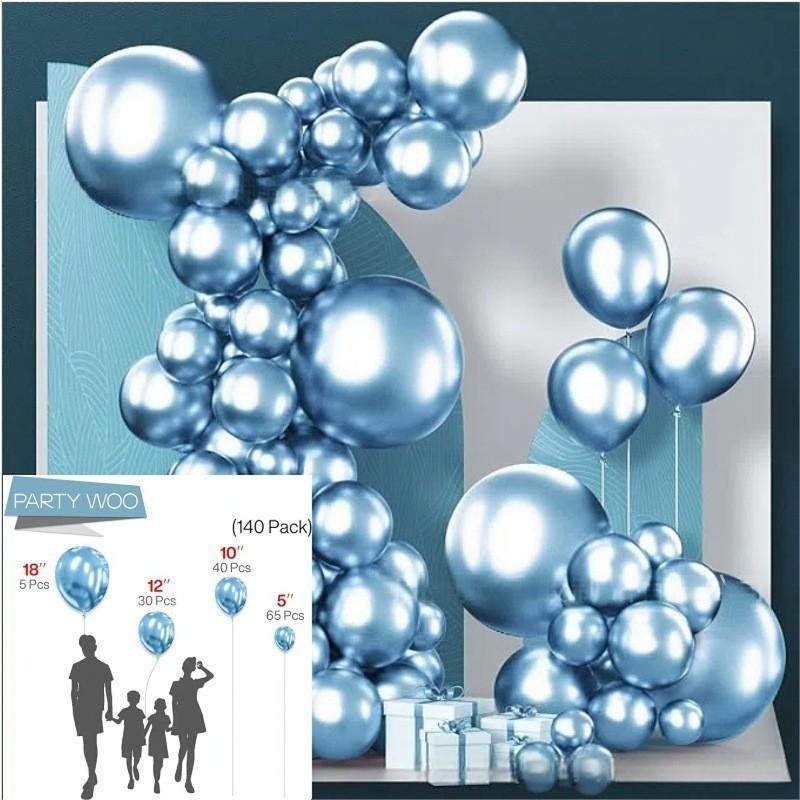 Conjunto de Balões Macarons Matte e Metálicos para Decorações de Festa de Aniversário Multicena