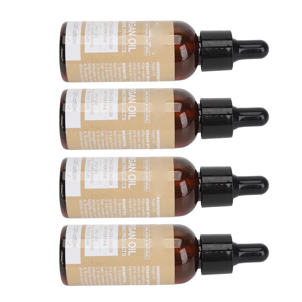 4pcs Argan Oil Hair Growth Serum Boost Thin Hair Increase Volume Moisturizing Hair Thickening Serum 60ml
