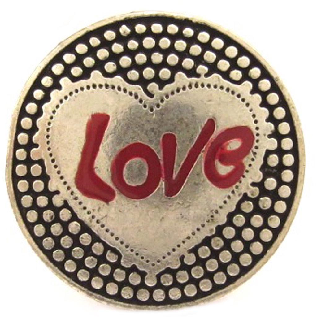 Les Trésors De Lily [E5848] - Red Silver 'Love' Designer Ring