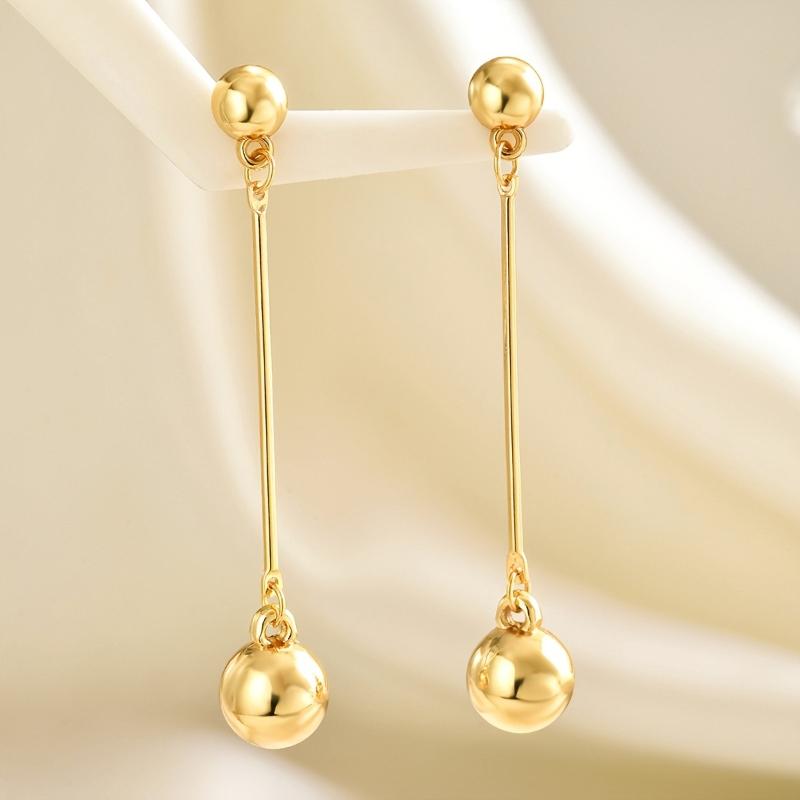 Europäische und Amerikanische Runde Perlen Quaste Anhänger Ohrringe, Damen Tägliche Minimalistische Design Accessoires Schmuck