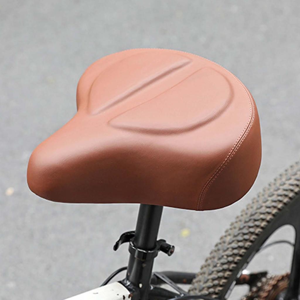 Bike Saddle Seat Bicycle Cushion PU Leather Classic Waterproof Retro Style Comfortable