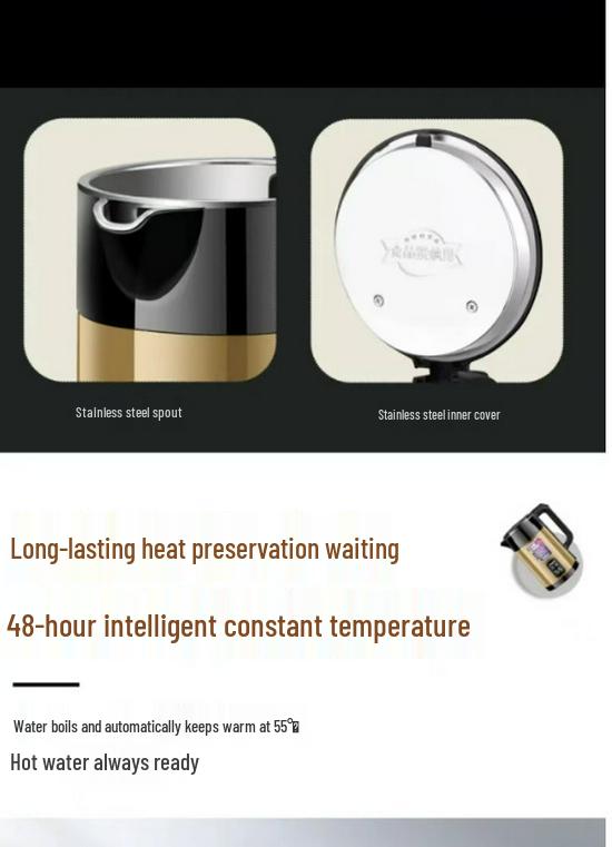 Smart Thermostatic Stainless Steel Electric Kettle for Boiling and Warming