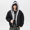 Wassup Sohot Men's American Eagle Faux Fur Hooded Winter Padded Jacket