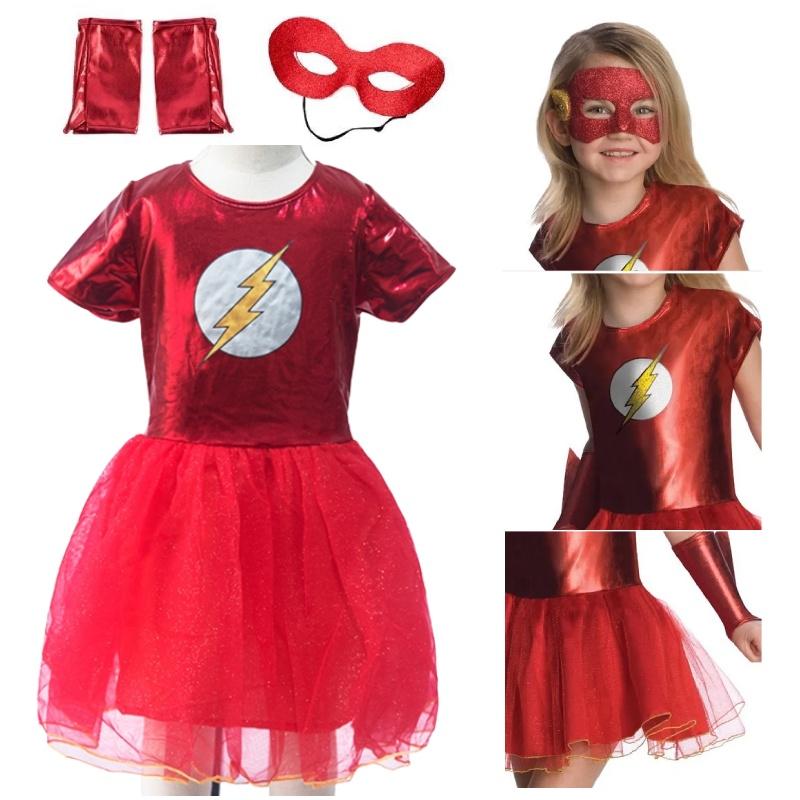 Bsrlons Halloween Flash Girl Children's Role-playing Costume Cosplay Stage Performance Dress