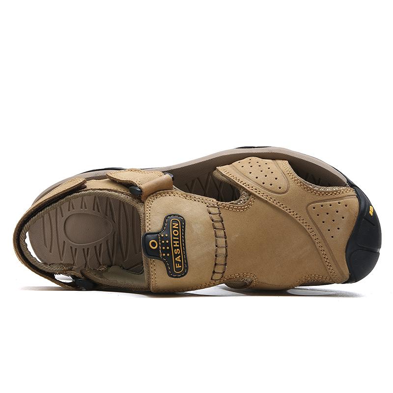 Summer Men Leather Sandals  Leisure Summer Shoes Male Beach Shoes  Comfy Men Shoes  Outdoor Men Roman Sandals Flip Flops Slippers Slides