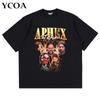 Herren T-Shirt Aphex Twin Grafik 100% Baumwolle Oversized Vintage Harajuku Kurzarm Oberteile T-Shirts Ästhetisch Y2k Streetwear Kleidung