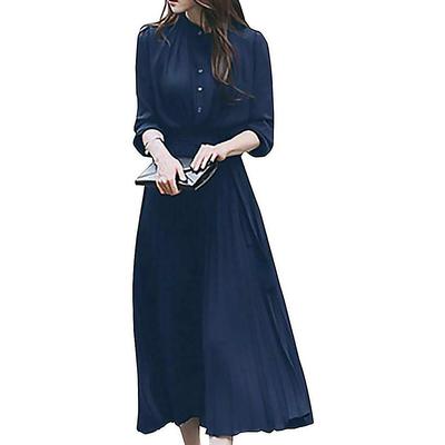 Flared Plus Long Long Maxi Beautiful Long H.U.A. Loose, Dress, Fall/Winter, Stylish, Sexy, Knee-Length, Cute, Long, Belted, Date, Maxi, A-Line Dress,