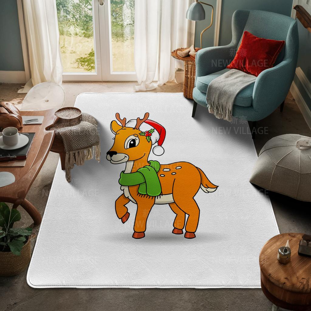 House Entrance Carpet Home Door Mat Living Room Bath Foot Bathroom Non-slip Water Absorption Rugs Bath Merry Christmas Winter