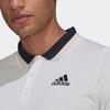 Adidas Contraste Cor Esportes Tênis Manga Curta Polo Camisa Masculina Tops Branco GT7854