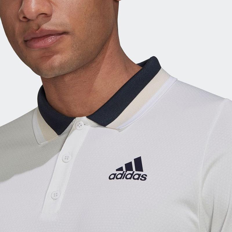 Adidas Contrast Color Sports Tennis Short Sleeve Polo Shirt Men Tops White GT7854