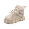 Neue warme Plüsch-gefütterte Stiefel für Mädchen für Herbst/Winter – Schleifen-Dekoration, einfarbig, vielseitiger schlichter Stil, Kurzstiefel
