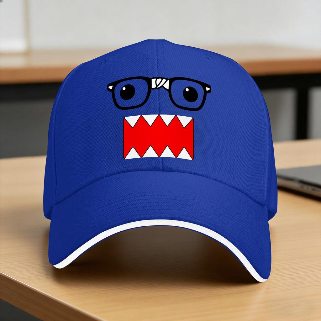 Domo Nerd With Glasses Baseball Cap Casual Men Women Trucker Hat Sun-Proof Custom Logo Kpop Rock Snapback Cap Gift Idea