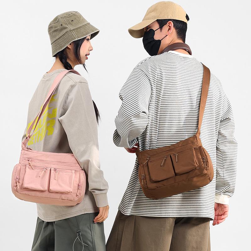 Lightweight Shoulder Bag Multi-Layer Large Capacity Commuter Crossbody Bag Nylon Bag