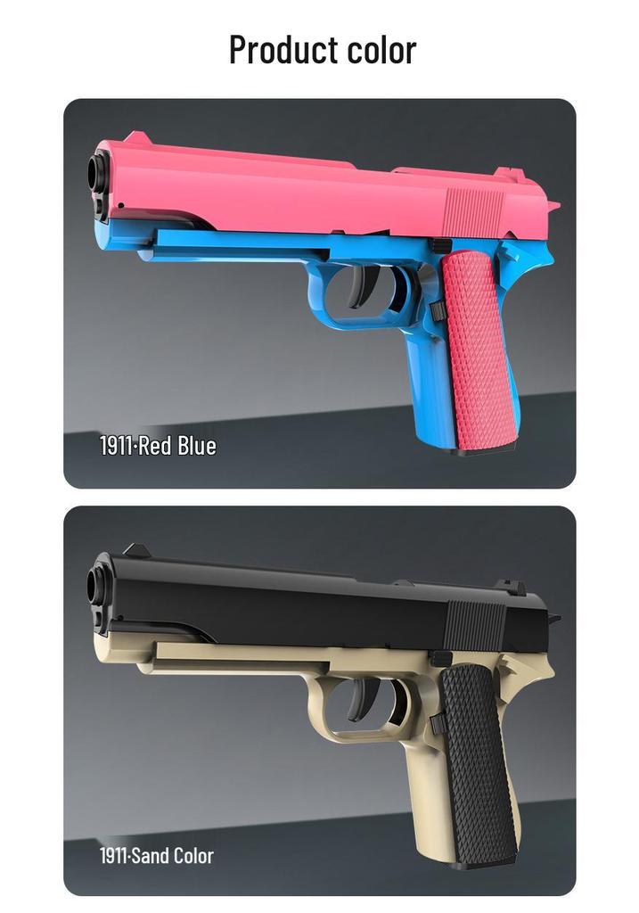 Shell Fırlatmalı ve Sürekli Ateşlemeli Colt 1911 Yumuşak Mermi Oyuncak Tabanca - Erkek Çocuklar İçin - PUBG Tabanca Modeli