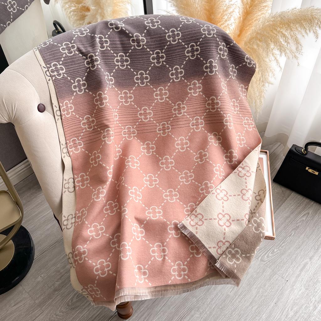 Luxury Print Cashmere Poncho Shawl Thick Pashmina Winter Wrap Casual Hijab Stole Warm Bufanda Echarpe For Women