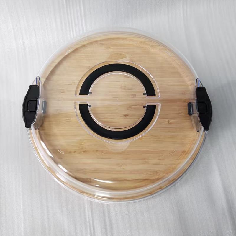 

1PCS Wooden Serving Tray with Acrylic Lid Multi-Compartment Fruit Snack Storage for Kitchen Living Room Durable Wooden Food Tray хакі