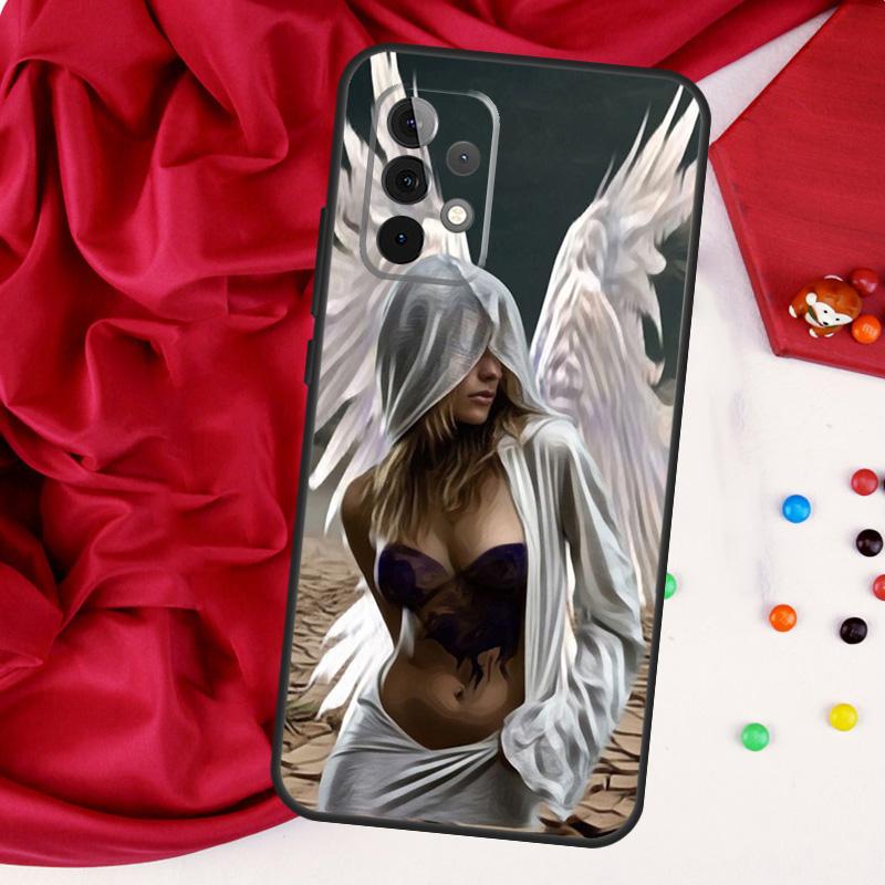 Fantasy Angel Girl Wings For Samsung Galaxy A55 A53 A33 A13 A35 A15 A36 A56 A26 A16 A22 A32 A52 A54 A34 A06 A05 Case