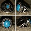 Antique Turquoise Natural Gemstone Bride Wedding Engagement Vintage Ring Gift