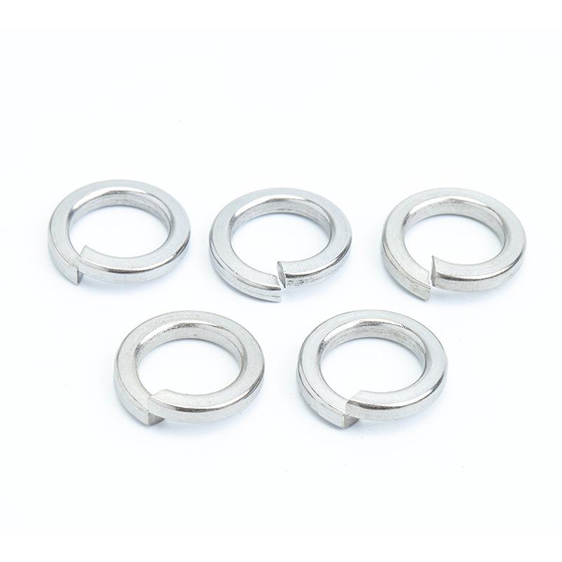 GB93 304 Stainless Steel Spring Washer - Open Style, White Finish, Sizes M2 To M6