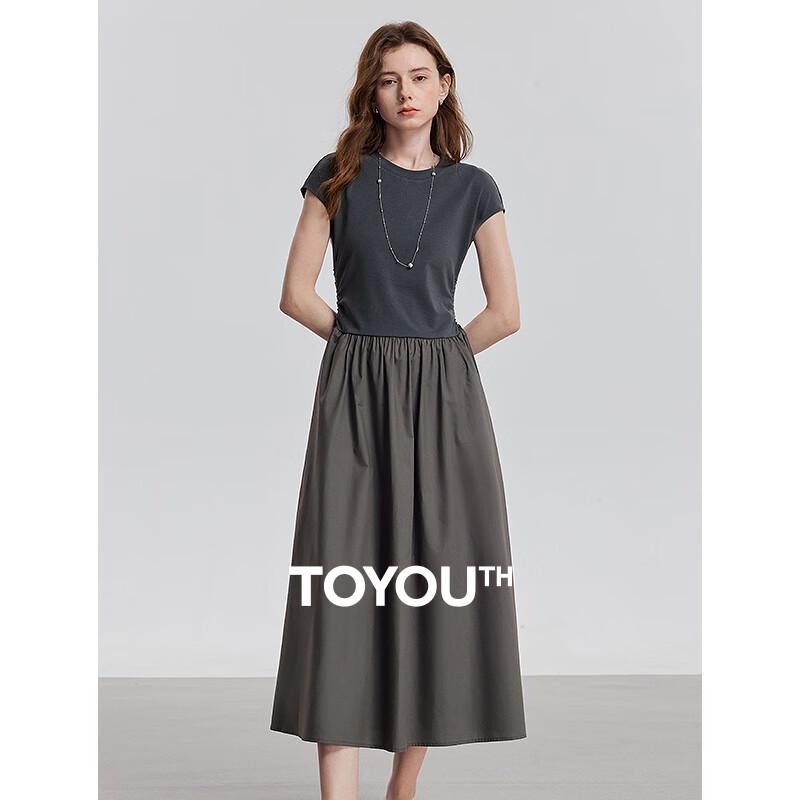 

Chuyu Women s Lyocell Blend Spliced T-Shirt Dress M