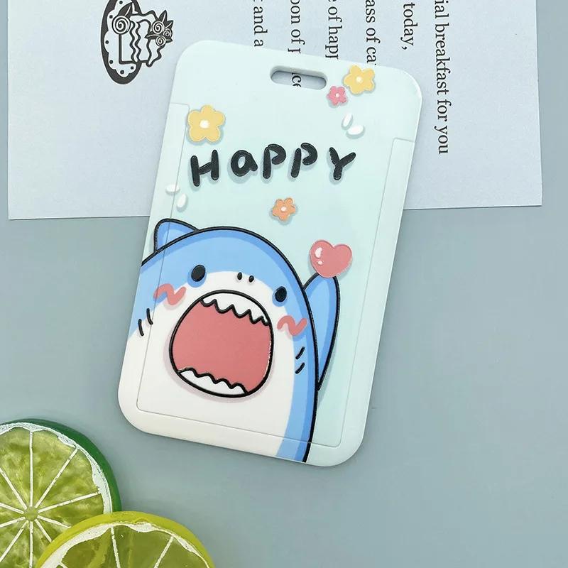 1 PCS Funny Cute Cartoon Card Cover ABS Plastic Document Protection Sleeve Campus Student Bus Card Card Holder