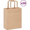 Vidaxl Paper Bags 50 Pcs With Handles Brown 18x8x22 Cm