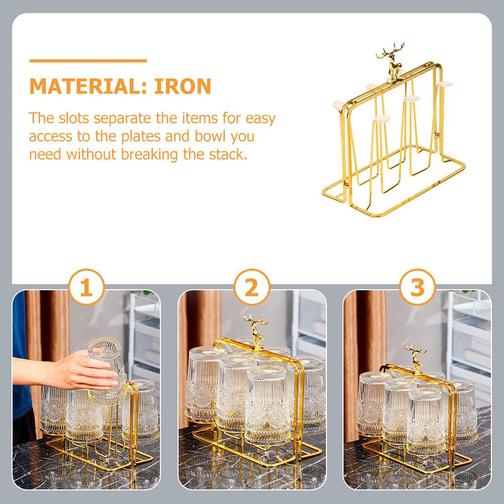 Plastic Cup Storage Holder Kitchen Cup Drainer Stand Bottle Dish Drainer Polished Surface Space Saving Cups Organizer