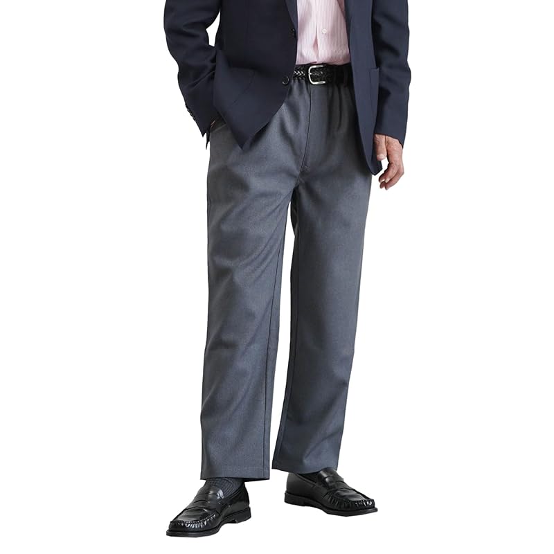 

[Sousei] [YOSOIKI] For men Dryer compatible Rubber replacement slacks Inseam 64-66cm gray LL men s gentleman present senior fashion 60s 70s 80s