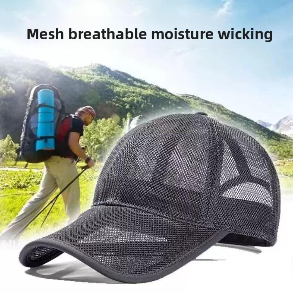 Adjustable Men Snapback Hat Quick-dry Sports Mesh Caps Trucker Cap Mesh Baseball Cap  Unisex