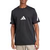 adidas T-shirt a Maniche Corte con Stampa Logo Girocollo Uomo Top Nero JC7920