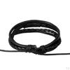 Women Multi Strand String Pull Tie Bracelet Braided PU Leather
