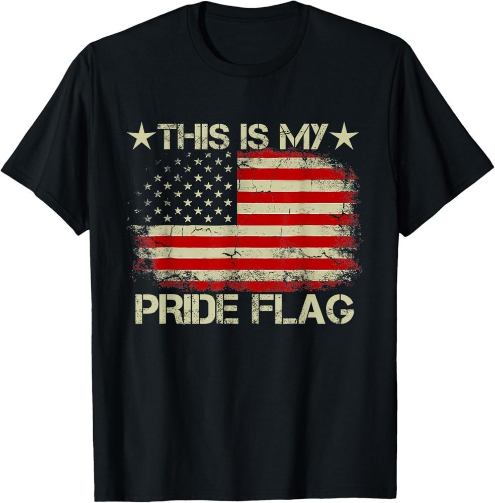 

Vintage USA American Flag This Is My Pride Flag 4th Of July Unisex T-Shirt S