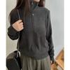 Felpa con zip e colletto alto in pile da donna