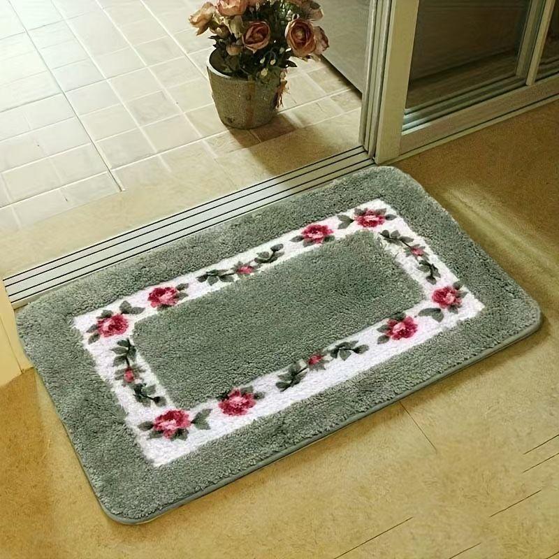 

Коврик для пола с цветочным рисунком в стиле ретро, впитывающий коврик для ванной комнаты, устойчивый к скольжению и впитывающий коврик для ног 60 * 90cm