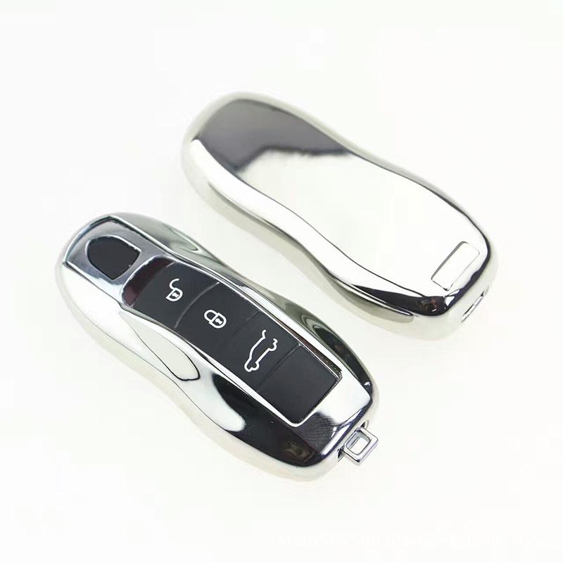 TPU Electroplated Soft Rubber Key Shell for Porsche Panamera/Macan