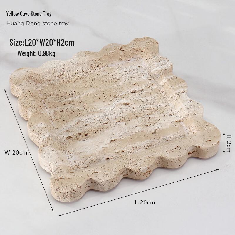 Abay Minimalist Marble-Look Square Acrylic Tray