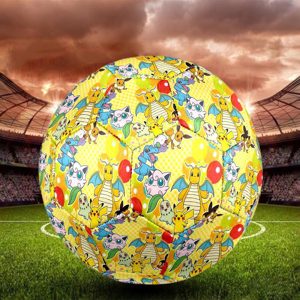 Pokemon Print Size 5 Soccer Ball, Standard Match Football for Sports Game and Team Practice, Ideal Gift for Soccer Fans