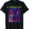 Cyberpunk Horká Dívka Katana Meč Futuristická Estetika Ostré Tričko