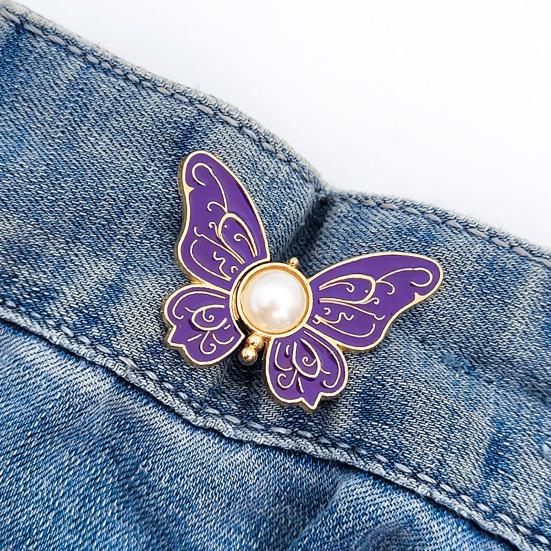 Pants Waist Tighteners No-Sewing Butterfly Flower Buttons Pins Adjustable Waist Buckle Extender Pants Waist Clip for Loose Jeans Skirts