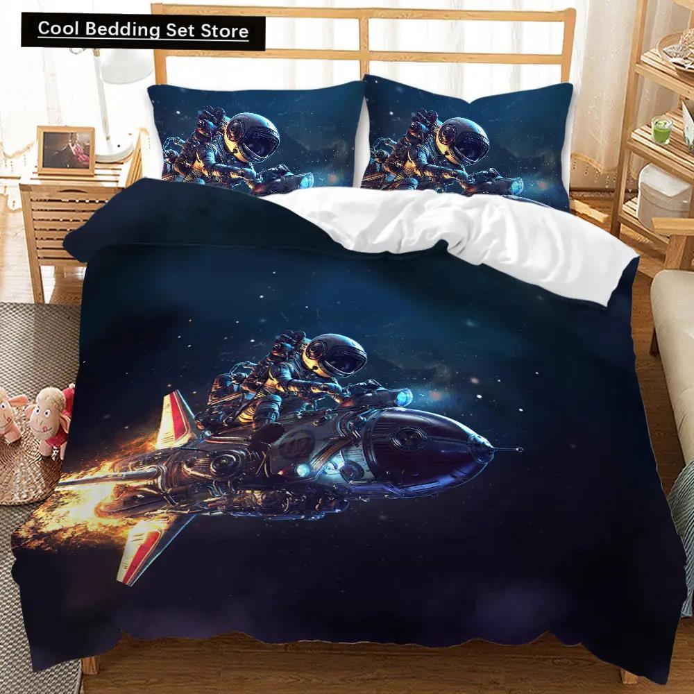 Housse de Couette Univers Ensemble de Literie Espace Extérieur Galaxie Twin Polyester Housse de Couette Système Solaire Planètes Univers Queen King Size