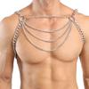 Catena Corpo Uomo, Catena Corpo Punk Sexy Imbracatura Petto Catene Clubwear Catena Petto Argentata Accessori Costume Clubwear