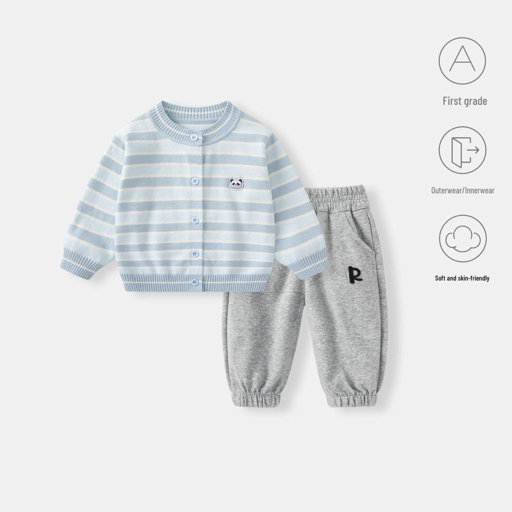 Boys' 2026 Spring Knit Cardigan - Infant Thin Sweater Top