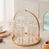Upside Down Water Cup Drying Rack Gold/Black Glass Cup Drain Holder  for Home