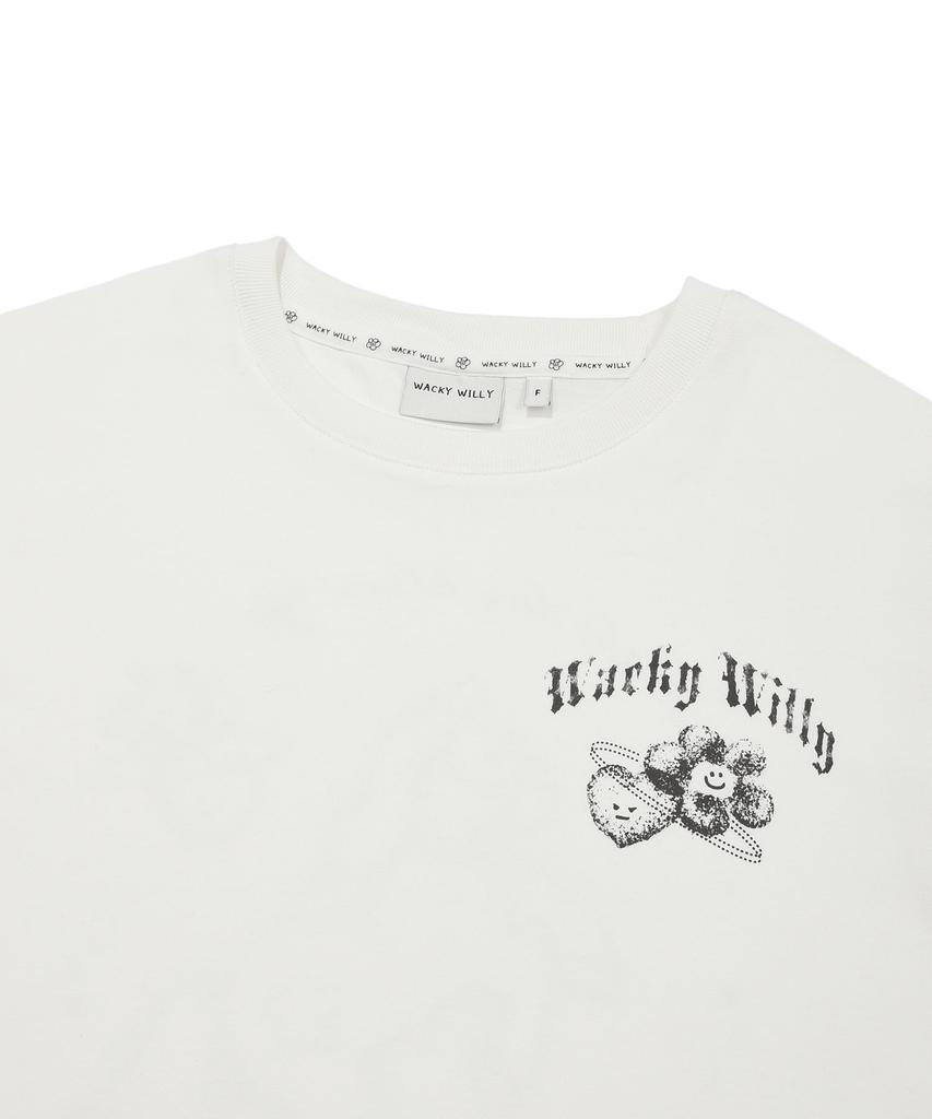 WACKY WILLY Women'S Graphic Long Sleeve White