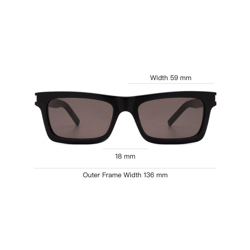 Saint Laurent Logo Acetate Square Sunglasses Women sunglasses Black SL461BETTY00154