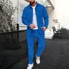 Men's Solid Color Long Sleeved Shirt And Trousers Casual Outdoor Sports Suit