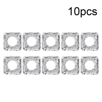 Aluminum Foil Gas Stove High Temperature Square Cleaning Pad Greaseproof Paper 10 Pcs