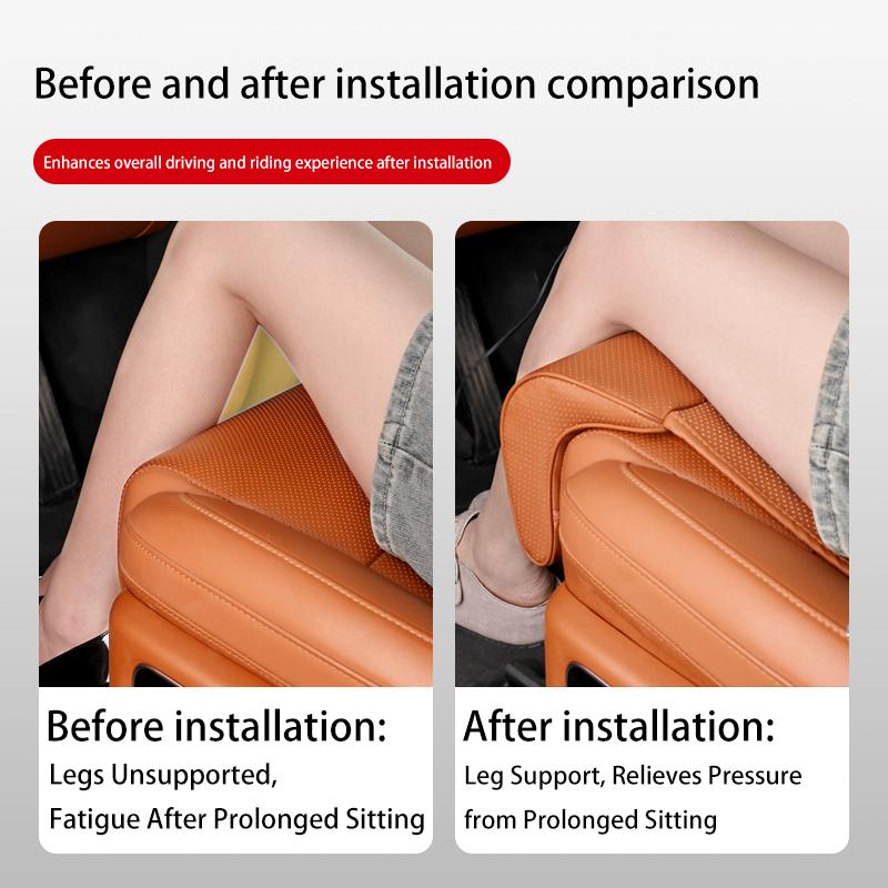 Leather Leg Support Extension Seat Cover Memory Foam Extender Cushion With Backrest Car Interior Accessories Universal Car